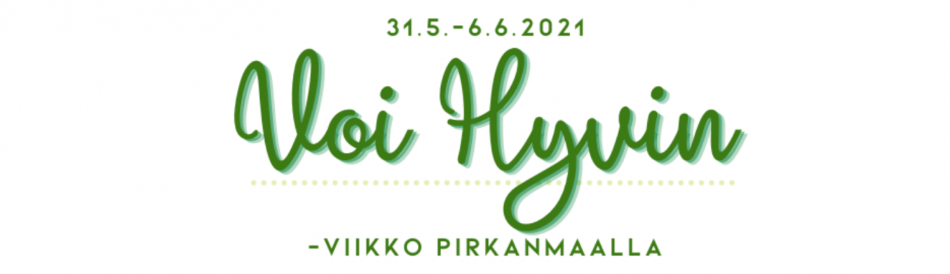 Voi hyvin viikon logo, tapahtuma-ajalla 31.5.-6.6.2021 ja kuvan alareunassa rentukat - keltaiset kukat ja vihreät lehdet.